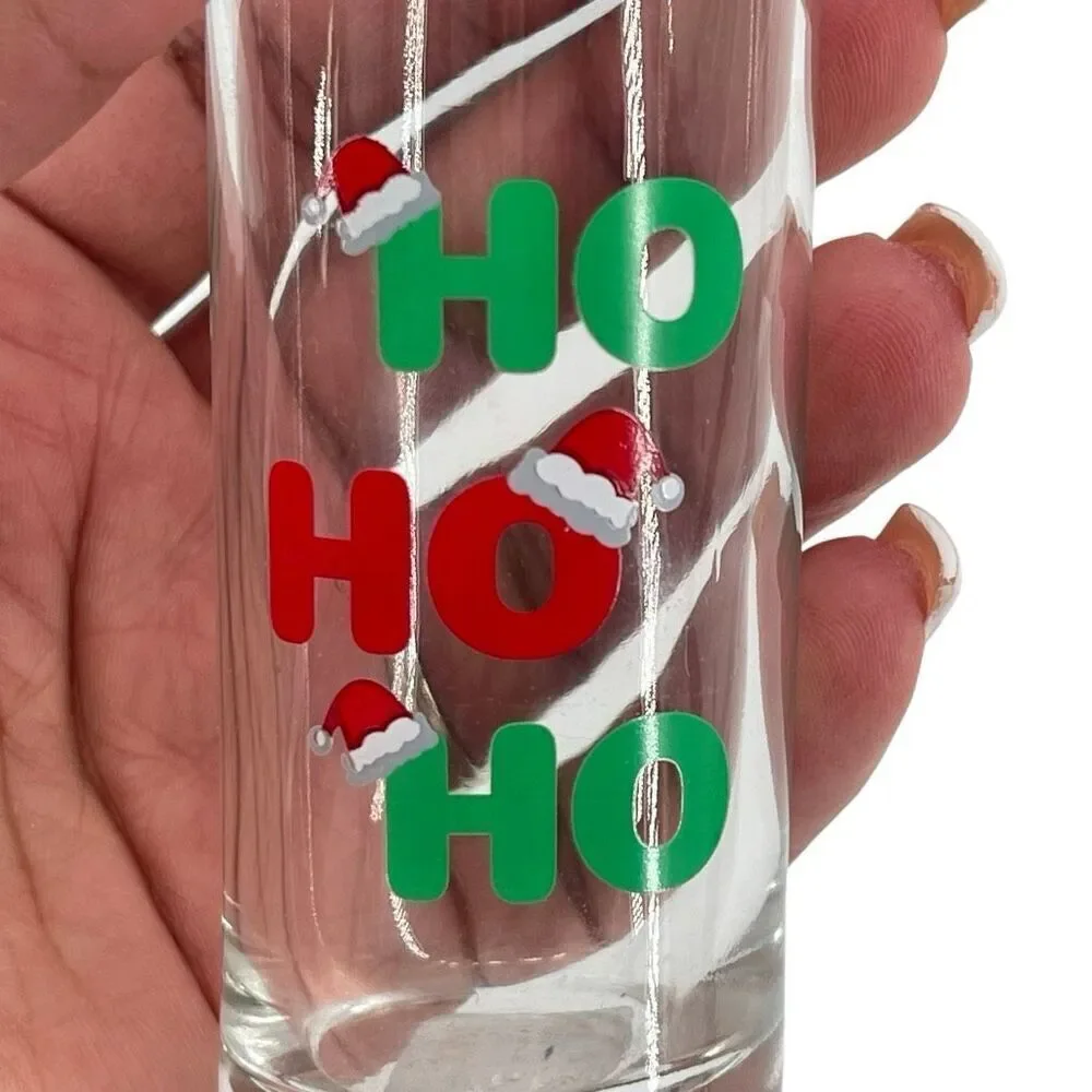 Cristar Lexington Deco Ho Ho Ho Christmas Shot Glass 2.5oz New